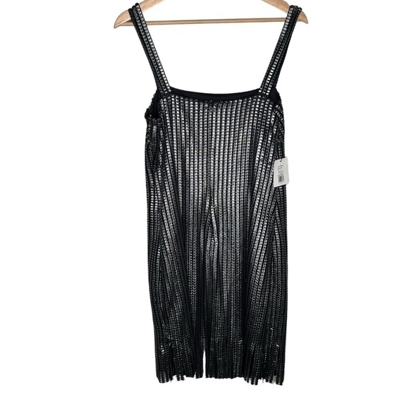 New Women’s Sho By Tadashi Shoji Metallic Textured Fringe Minidress Size 10 - Picture 7 of 9